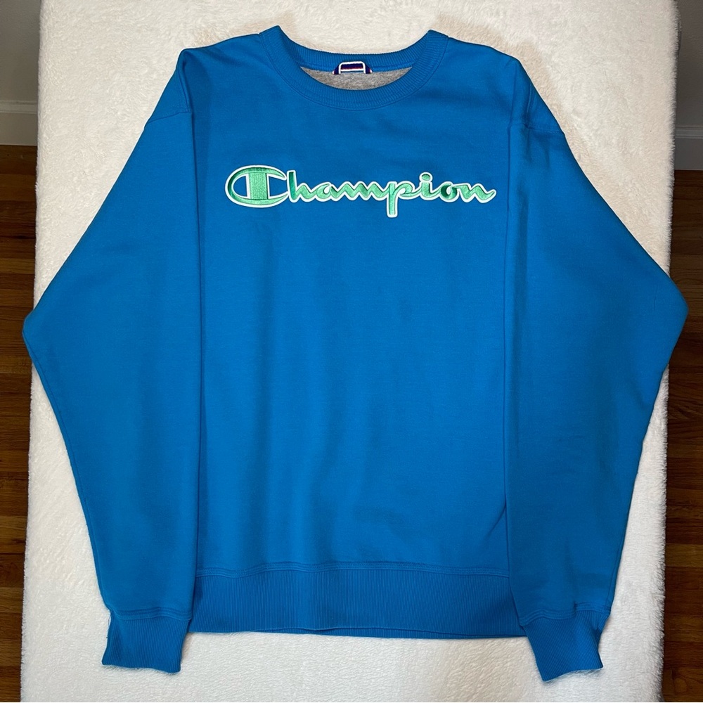 Champion Blue Crew Neck Sweatshirt Size L